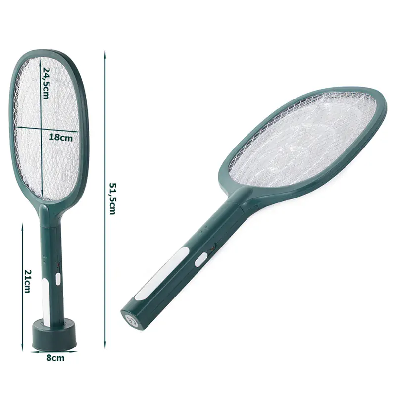 Elektronická UV plácačka na muchy, ovady, komáre zelená