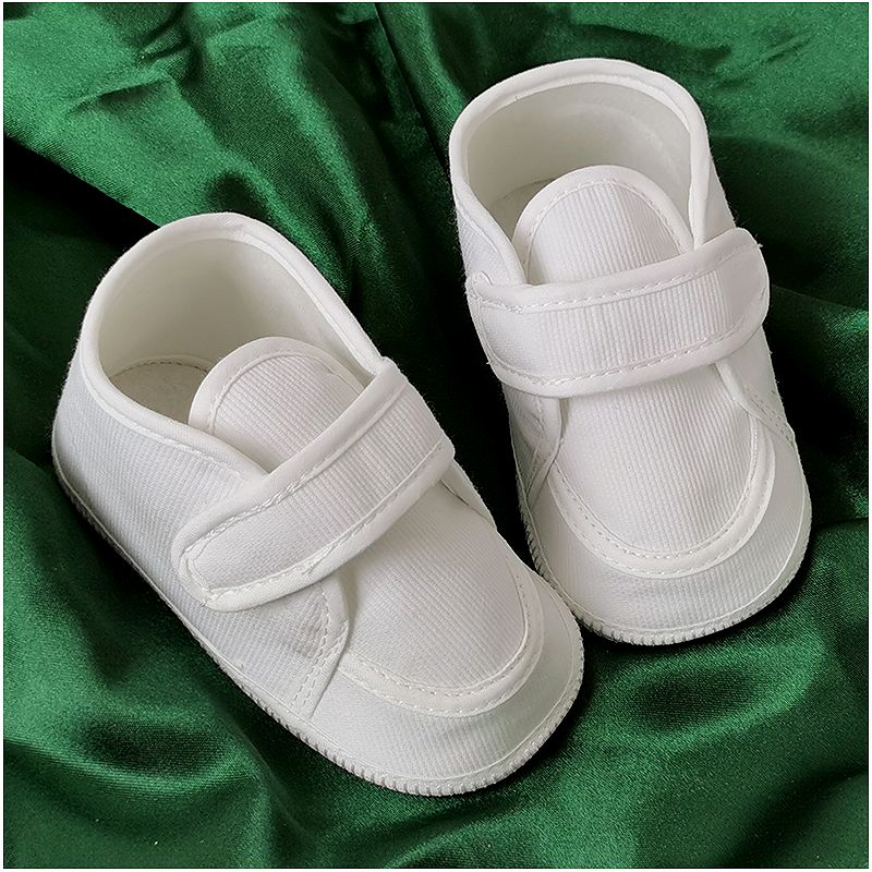 Christopher - Detské topánky - capáčky biele menčestrové č.20 - 13 cm