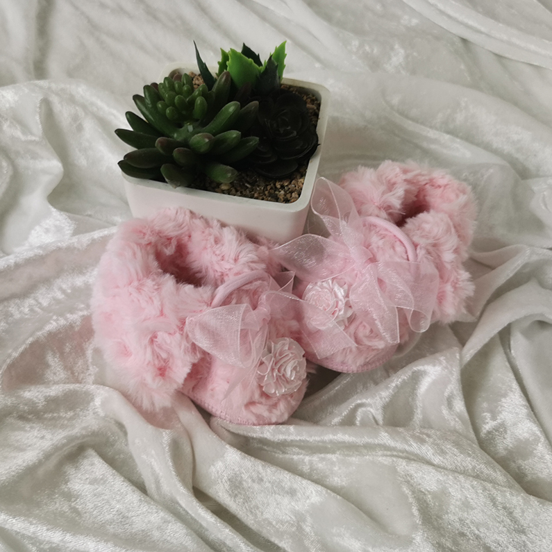 Christopher - Detské topánky - capáčky ružové s kožušinkou 