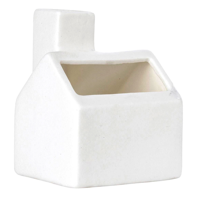 Kvetináč v tvare domčeka - keramický biely