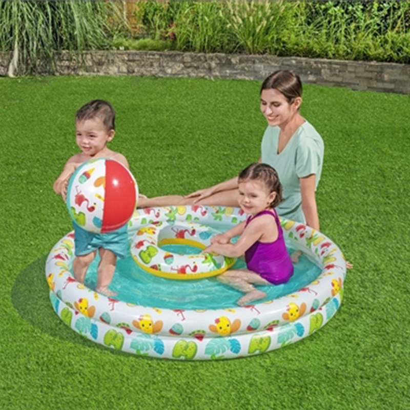 Bestway Detský nafukovací bazén 122cm s loptou a kolesom