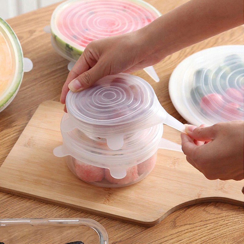 Sada silikónových vrchnákov na dózy 6ks