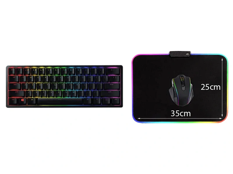 Hráčska podložka pod myš LED RGB 35x25cm