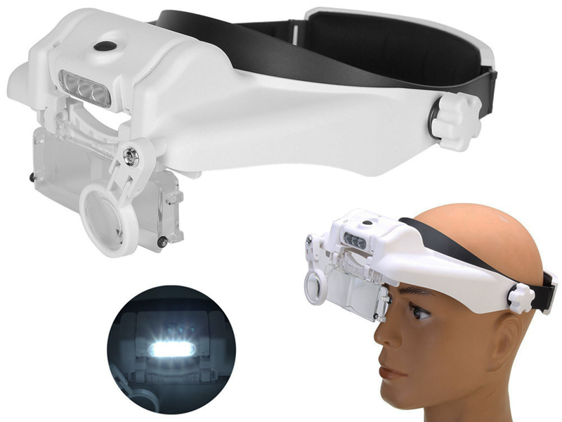 Náhlavná lupa s 3xLED podsvietením a vymeniteľnými šošovkami MG81000-S