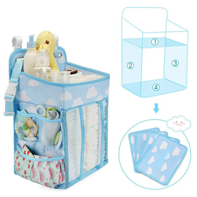 Organizér na detskú postieľku modrý