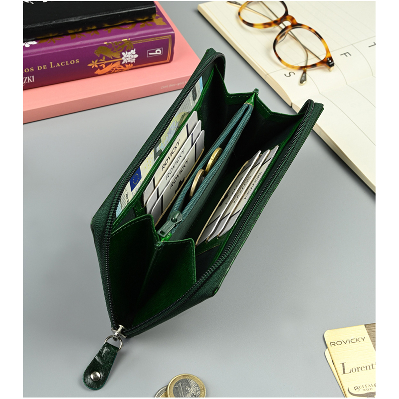 Peňaženka kožená dámska SPG-19401-1923 SHANTI Green