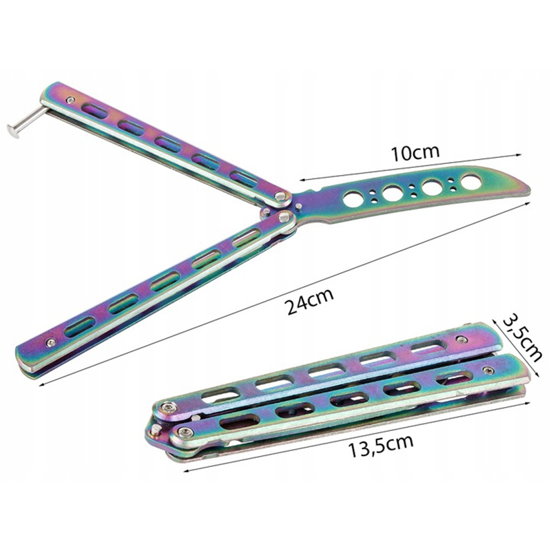 Nôž motýlik tréningový dúhový