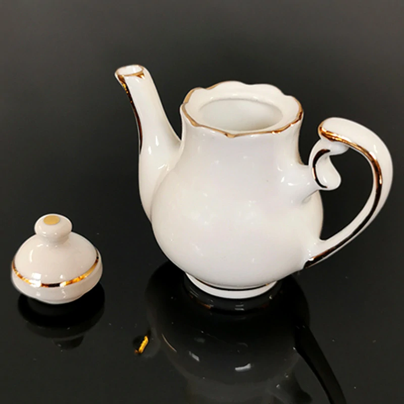 Reutter Porzelan - Porcelánový čajník so zlatým okrajom - miniatúra 6cm