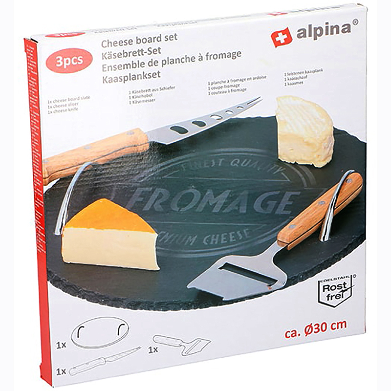 ALPINA - Doska na krájanie syra s náradím 30cm