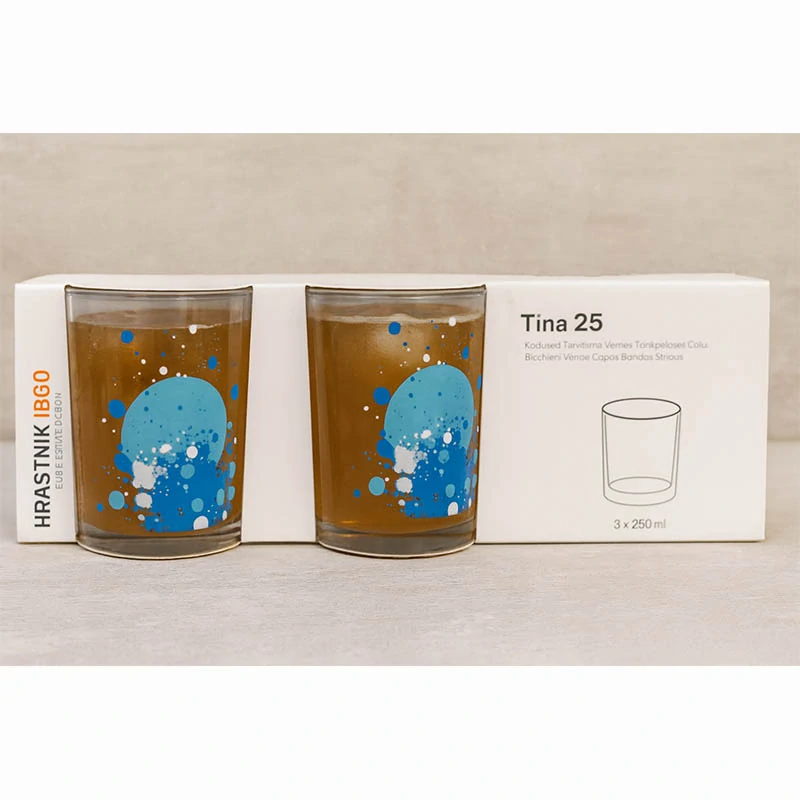 TINA25 - Sklenené poháre na nápoje 250ml - 3ks