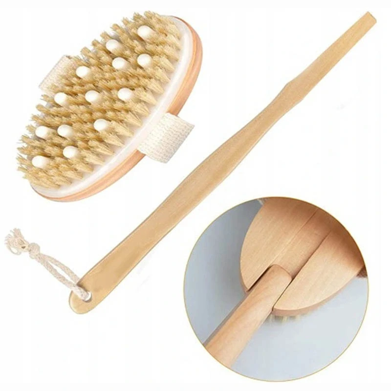 Drevená masážna kefa do kúpeľne