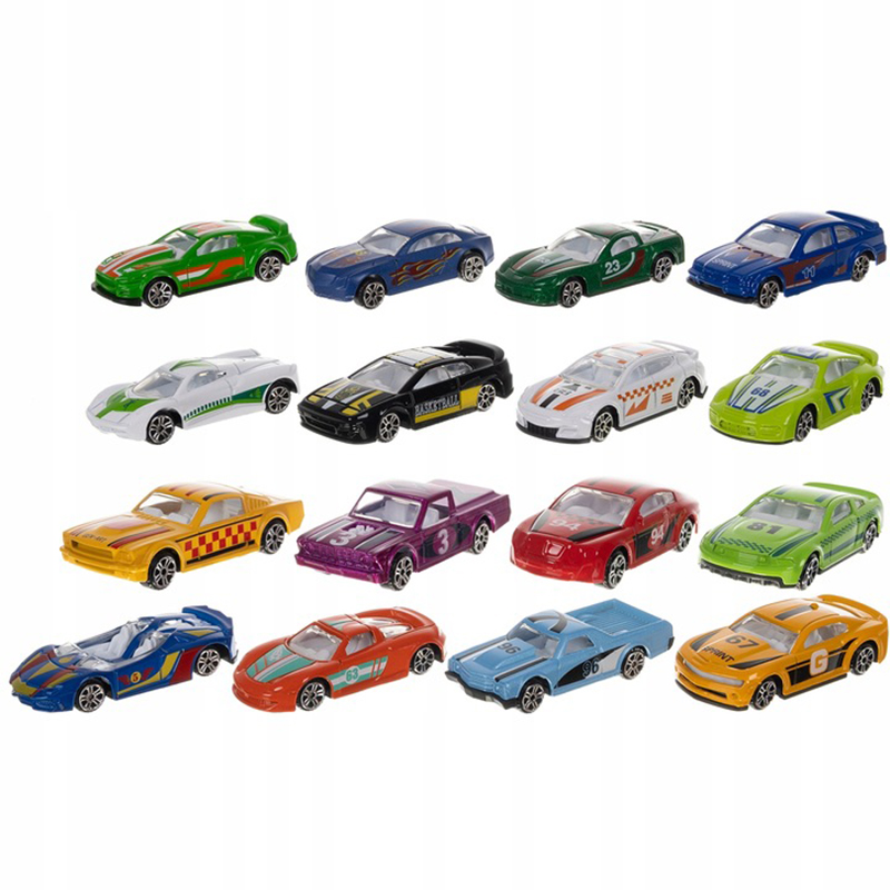 Sada kovových autíčok 1:64 16ks