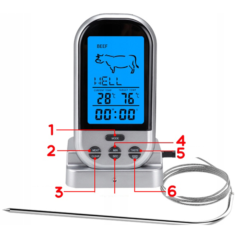 Teplomer na gril so sondou do 250°C