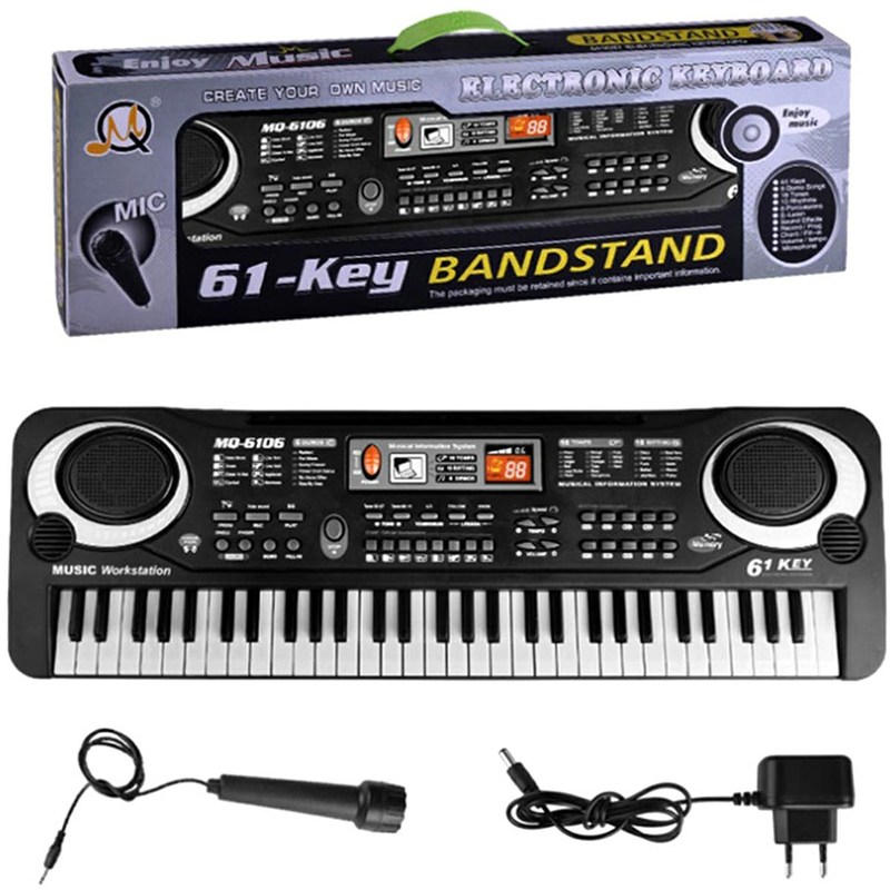 Elektronický keyboard s mikrofónom pre deti 61 klávesov