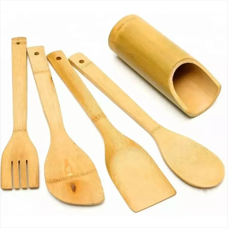 Sada kuchynského náradia so stojanom z bambusového dreva