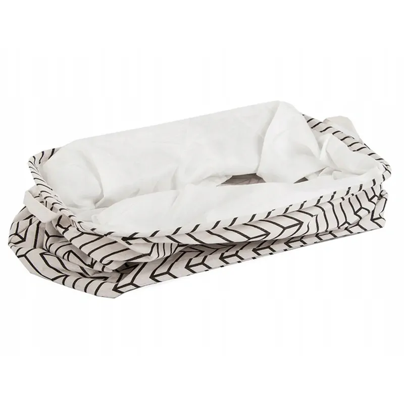 Kôš na prádlo - moderný organizér štvorec čierno-biely 90L