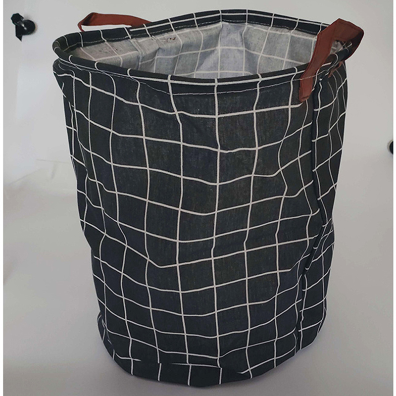 Kôš na prádlo organizér okrúhly čierny 45L