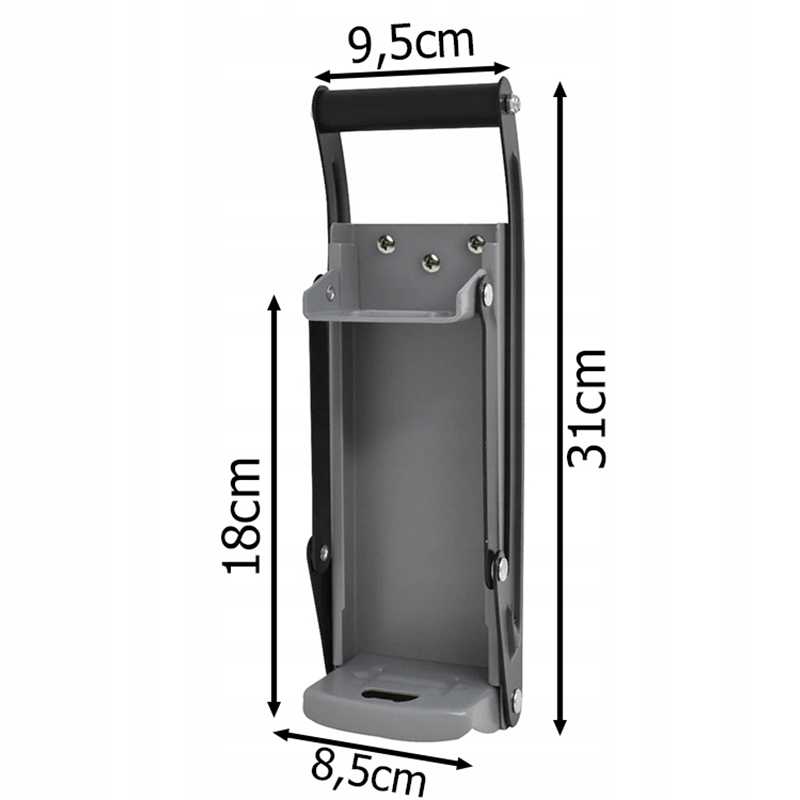 Nástenný drvič plechoviek s otváračom na fľaše