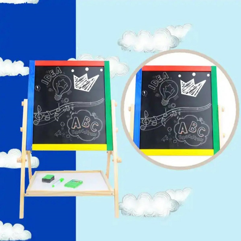 Detská drevená tabuľa dvojstranná