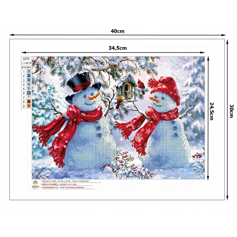 Diamantová výšivka Snehuliaci