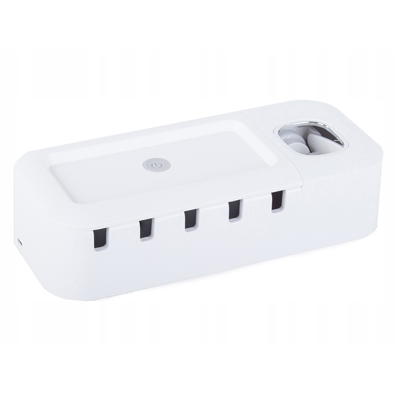 Držiak na zubné kefky s UV sterilizátorom a dávkovačom