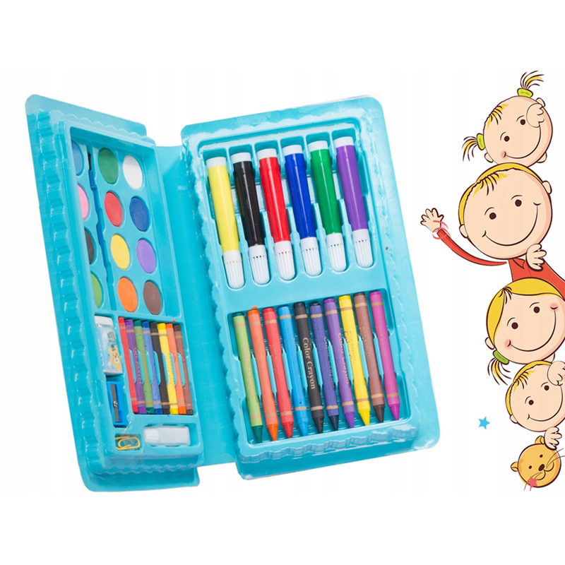 Umelecká sada na kreslenie a maľovanie 42ks modrá