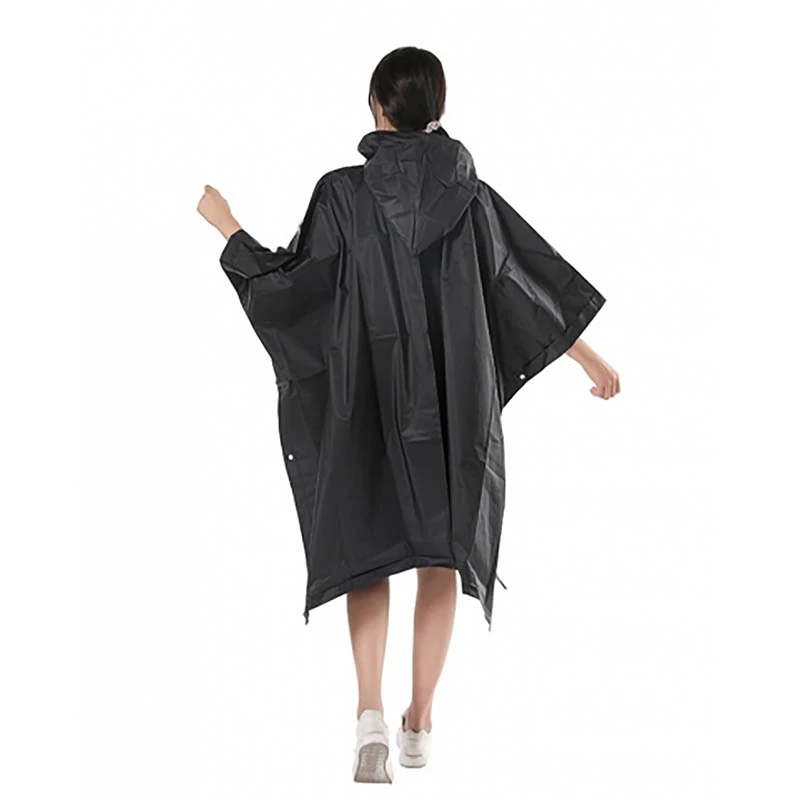Nepremokavý pršiplášť s kapucňou – čierny, ultraľahký 160 g
