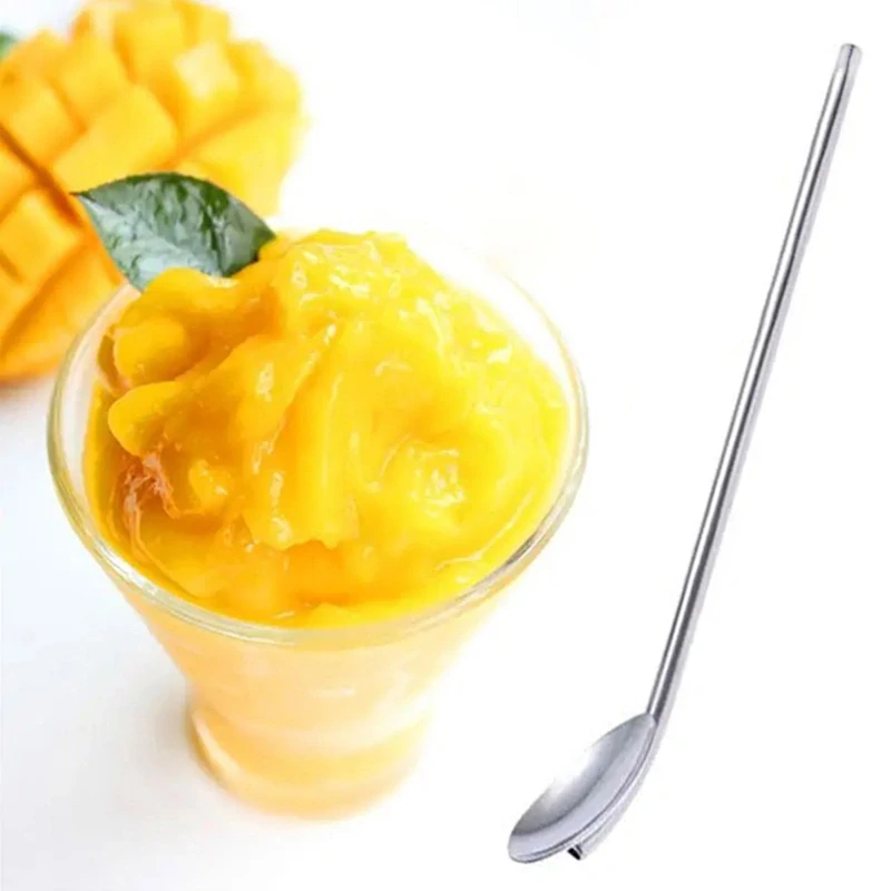 Kovové slamky/lyžičky na kávu a drinky 6ks