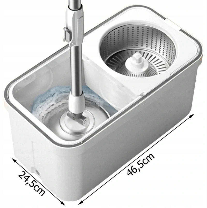 Rotačný mop s vedrom a s 2 hlavicami z mikrovlákna