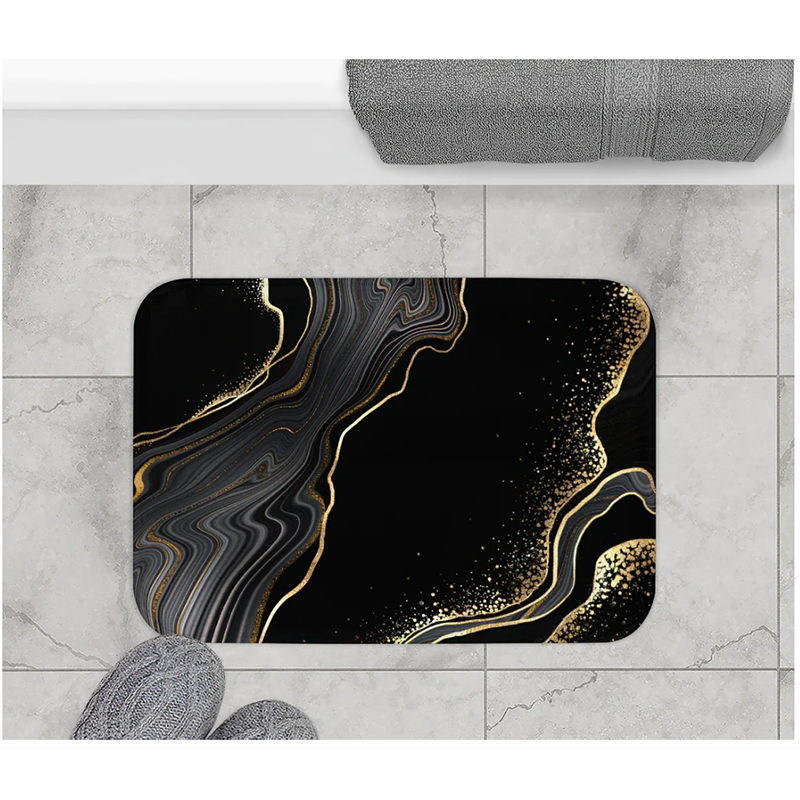 Kúpeľňová predložka čierny mramor 50x80cm