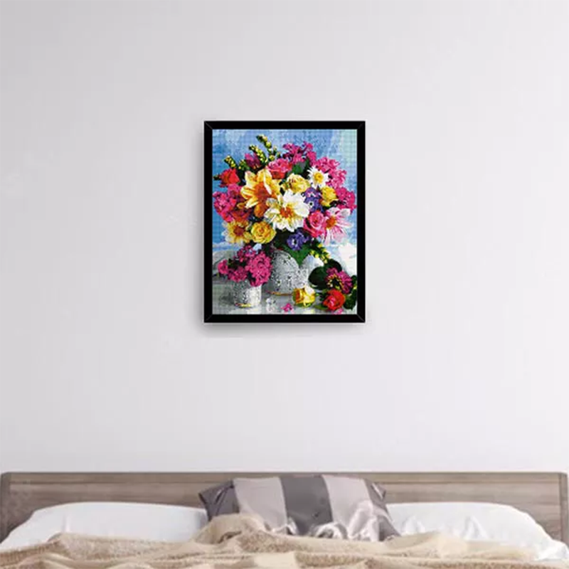 Diamantová výšivka 30x40cm Kytica kvetov