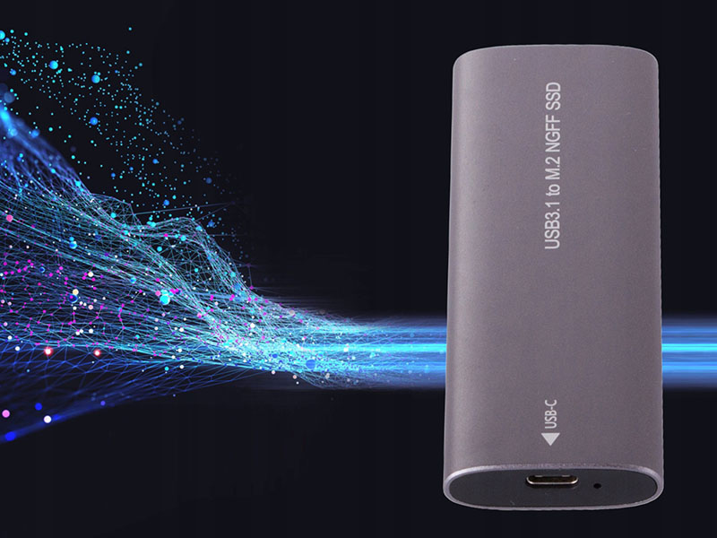 Puzdro pre M.2 SSD NGFF disk USB strieborné