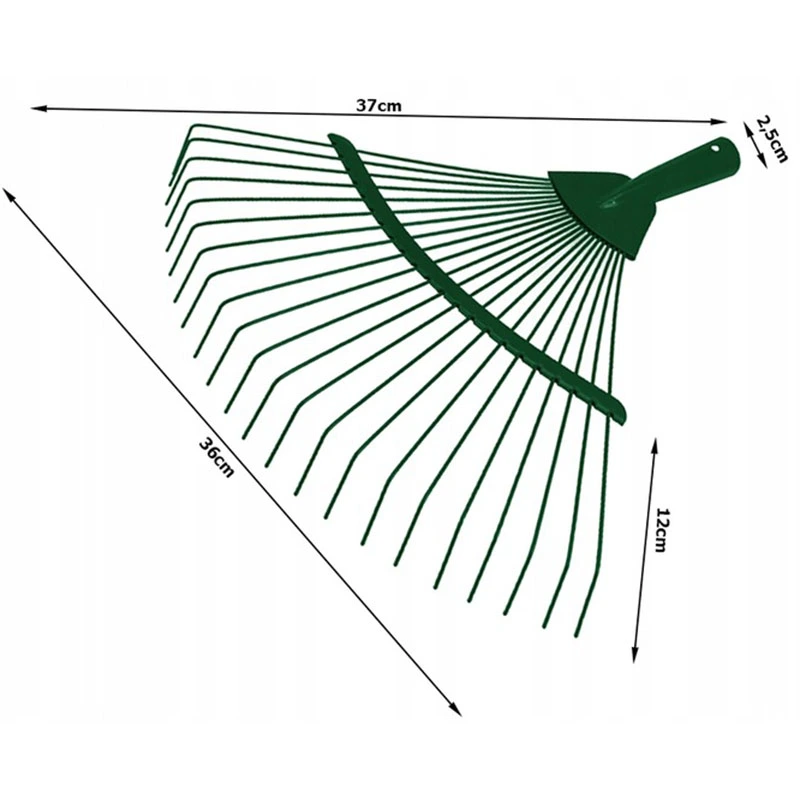 Záhradné hrable kovové 36 cm bez násady