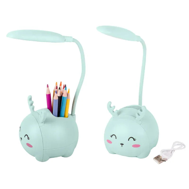 Detská LED lampa 3W so stojanom na mobil a ceruzky modrá