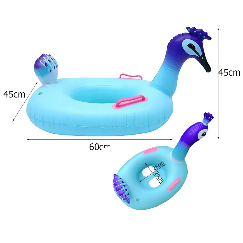 Detské plávacie koleso s otvormi pre nohy 60cm Páv