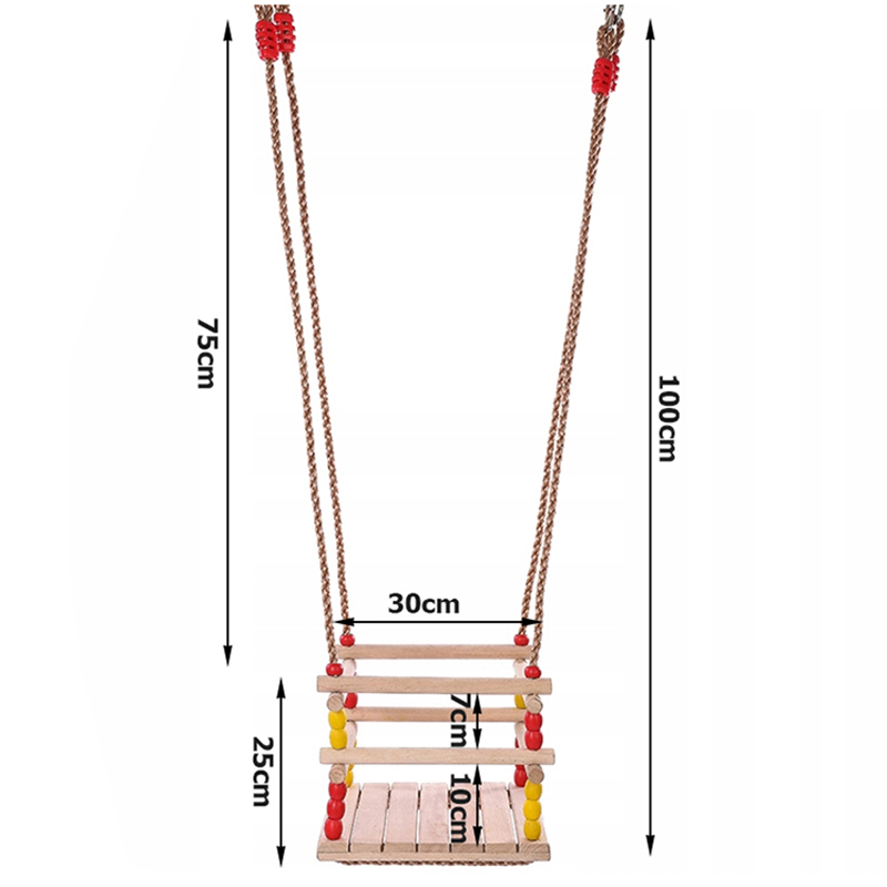 Detská záhradná drevená hojdačka