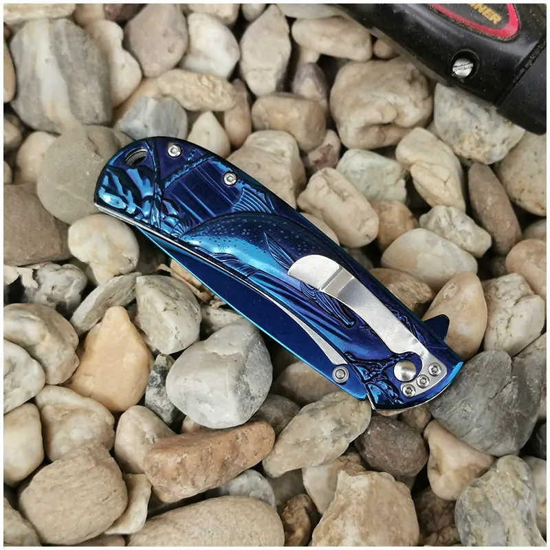 Blue Fish - Vreckový nožík kovový 3D 