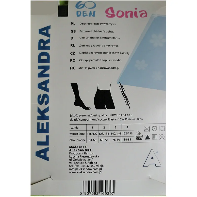  Sonia - Pančuchy vzorované sivé 140-146