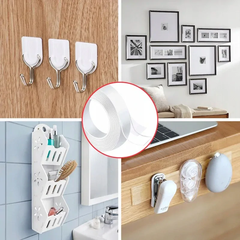 Silná obojstranná lepiaca nano páska priehľadná 5m x 2cm