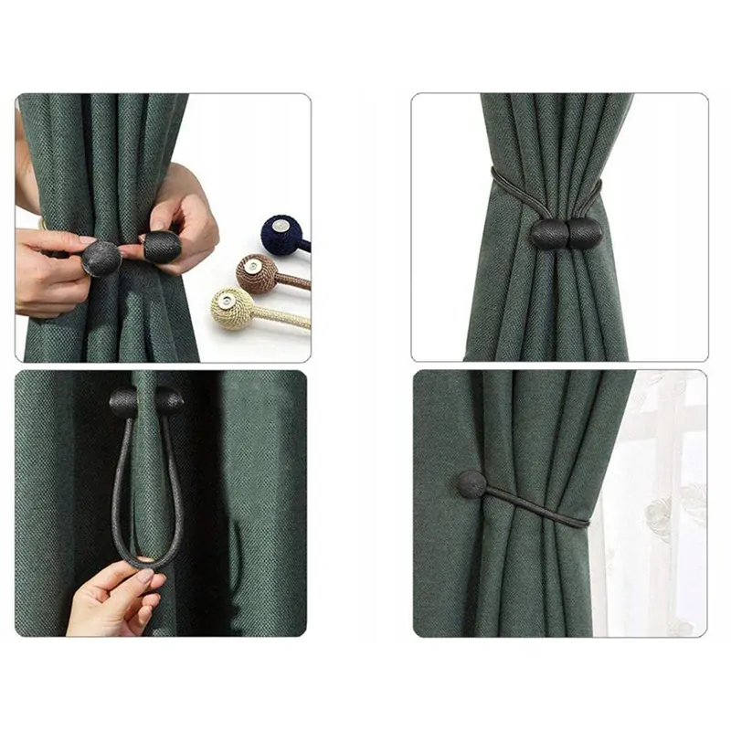 Ozdobná spona na záves 45cm (2ks) čierna