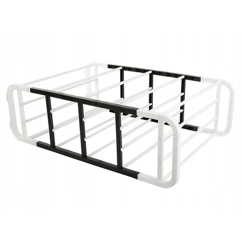 Kovový regál na topánky čiernobiely 73x46x23cm