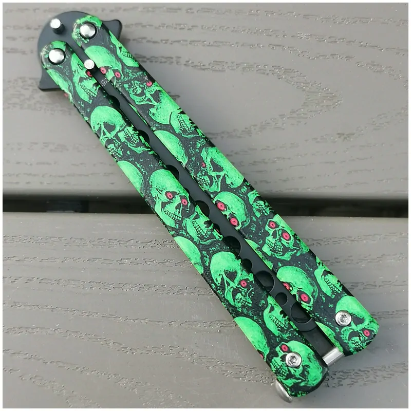 Green Skulls - Nôž motýlik tréningový 