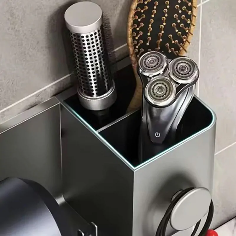 Nástenný držiak na fén čierny