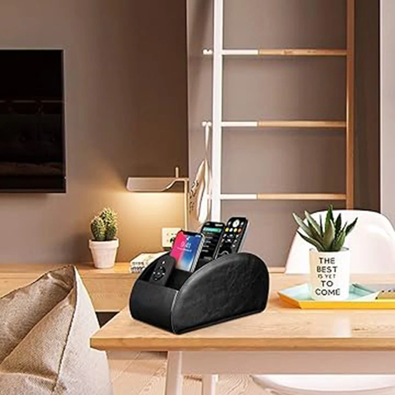 Kožený organizér na diaľkové ovládače, telefóny a doplnky