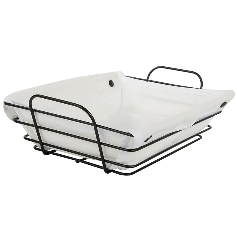 Kovový drôtený kôš na ovocie, chlieb s podstielkou