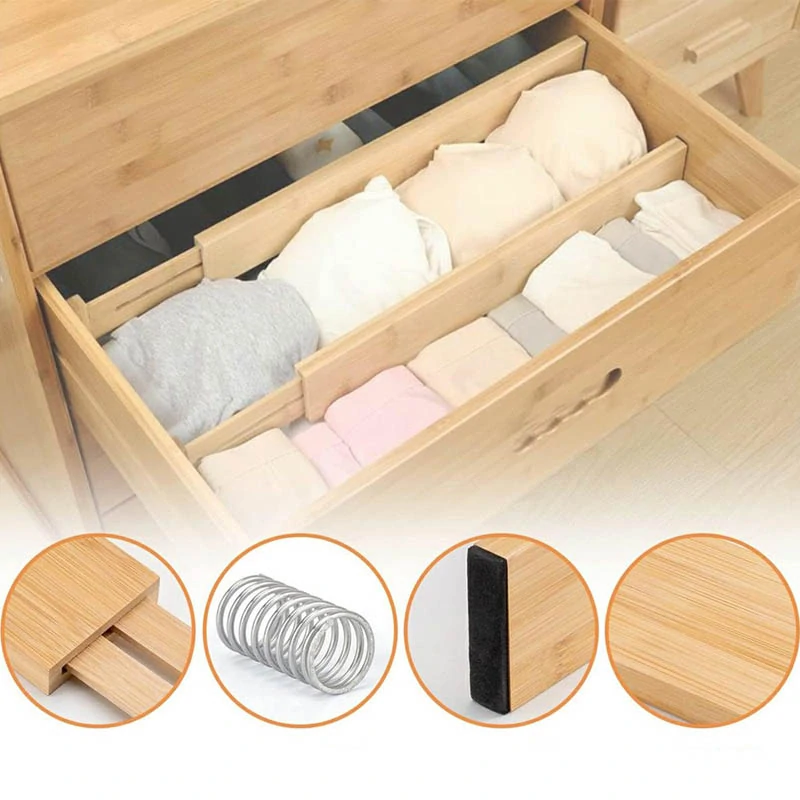 Rozkladacie bambusové organizéry do zásuviek 4ks