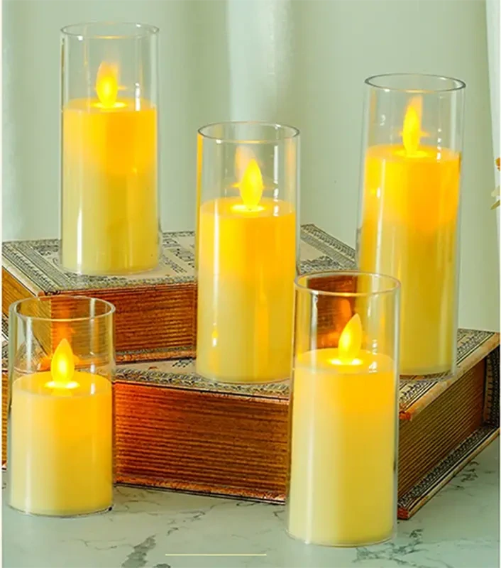 Sviečka LED v skle na batérie 10cm