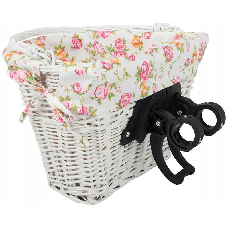 Kôš na bicykel prútený s rúčkou