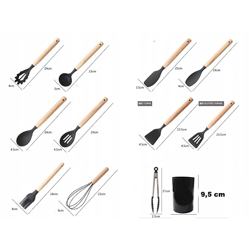 Sada kuchynského náradia zo silikónu pre deti 12ks