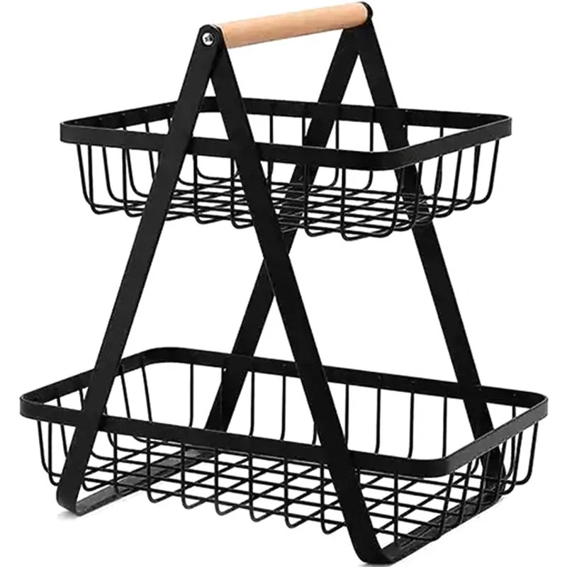 Kovový košík na ovocie dvojposchodový